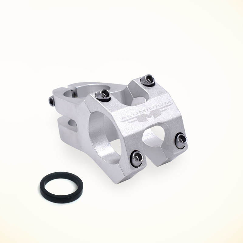 Vástago de manillar de bicicleta Enduro de alta resistencia ligero 31,8mm * 45mm CNC vástago mecanizado para bicicleta de montaña XC AM MTB: Silver