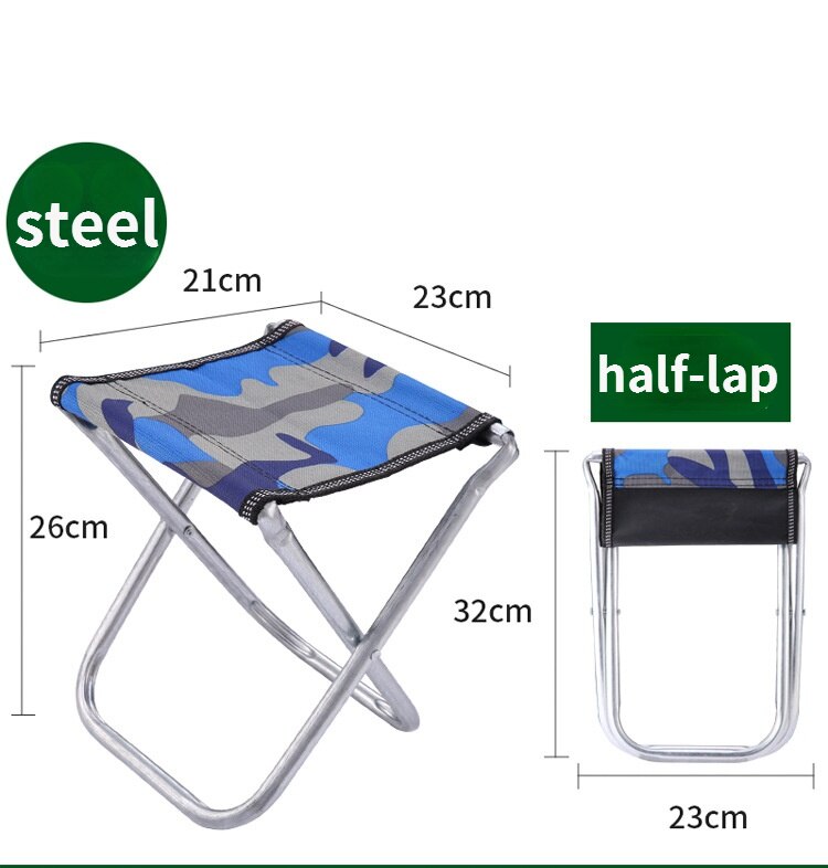 Sedia da viaggio pieghevole per treno ultraleggero portatile per esterno: acciaio a