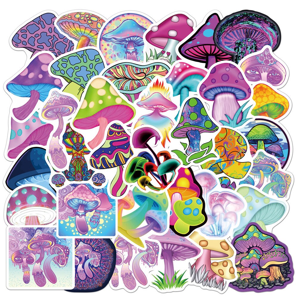 10/30/50pcs Pack Mushroom Stickers Aesthetic Cute Vintage Scrapbooking Diary Bullet Journal Stationery Sticker Laptop Notebook