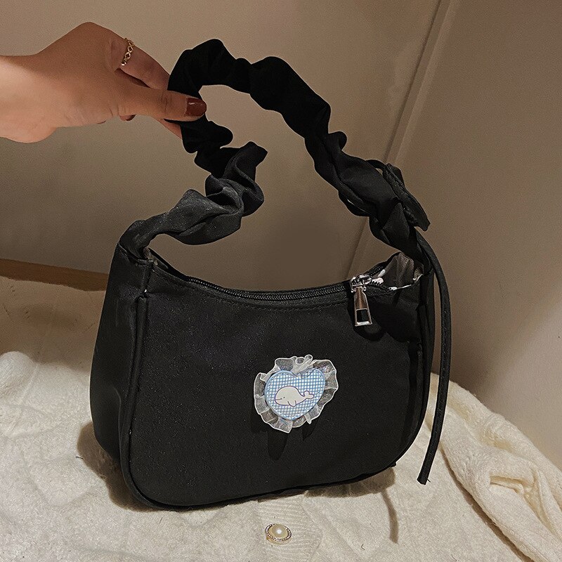 Bolso gótico de lona para las axilas, bolsa de hombro negra para Halloween, chica oscura, Punk, Retro, Unisex