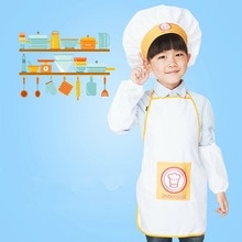 Kids Cooking Costumes Children Apron + Chef Hat + Cuffs Set Baby Chef Costume For Craft Art Cooking Baking DIY Painting SYT9611