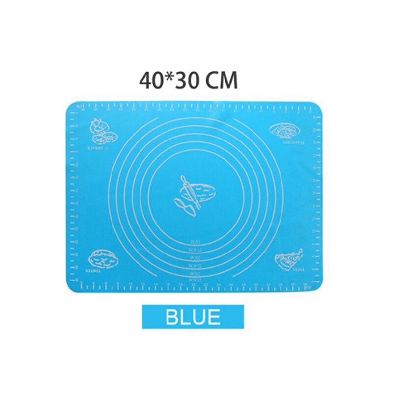 Reusable Silicone Baking Mat Eco-Friendly Mat For Rolling Dough Pad Large Non-stick Oven Patisserie Baking Accessories Tools: blue 40X30cm