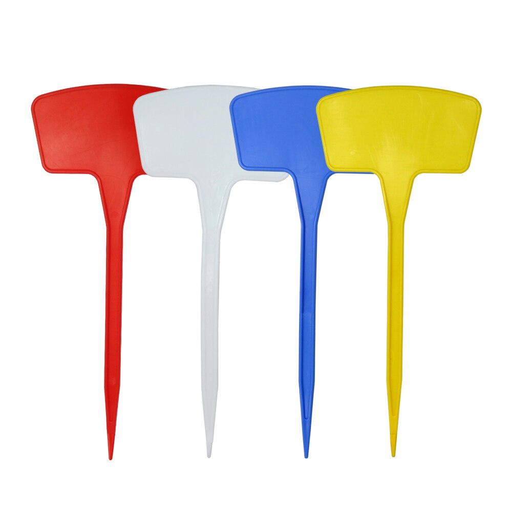 20Pcs 3Size Plastic Tuinieren Bloem Label Rood Wit Blauw Geel Plant Marker Planten Struik Teken Classificatie Tool Voor tuin