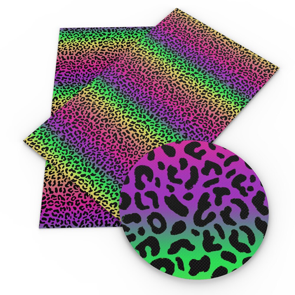 20*33cm gradient farve leopardtrykt kunstlæder stof ark kunstlæder tøj polstring diy øreringe buer ,1 yc 11285: 1105240001