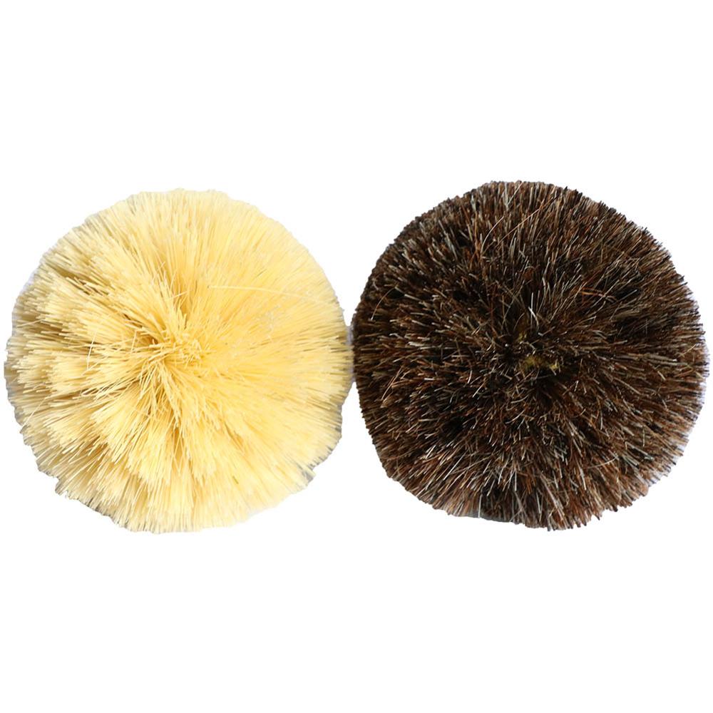 2PCS Abrasive Sisal Filament &amp; Horse Hair Brush Polishing Grinding Head Woodworking Furniture For Drill Rotary Tools shank 6mm