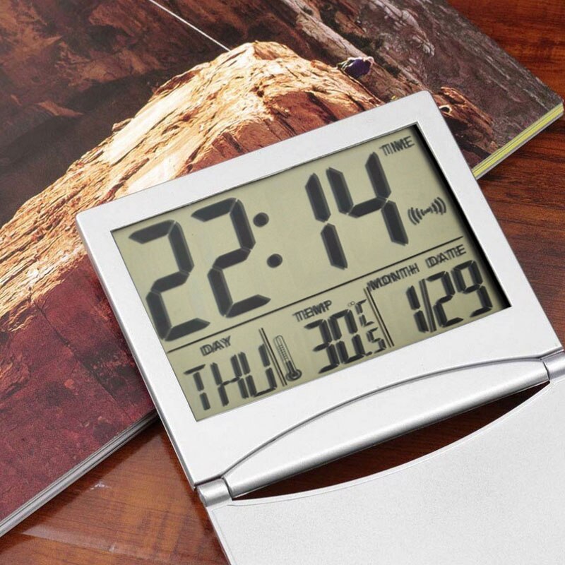 Digital Alarm Clock Weather Station LED Temperature Table Snooze Time Weather Clock Forecast With Humidity Projection Z8K9