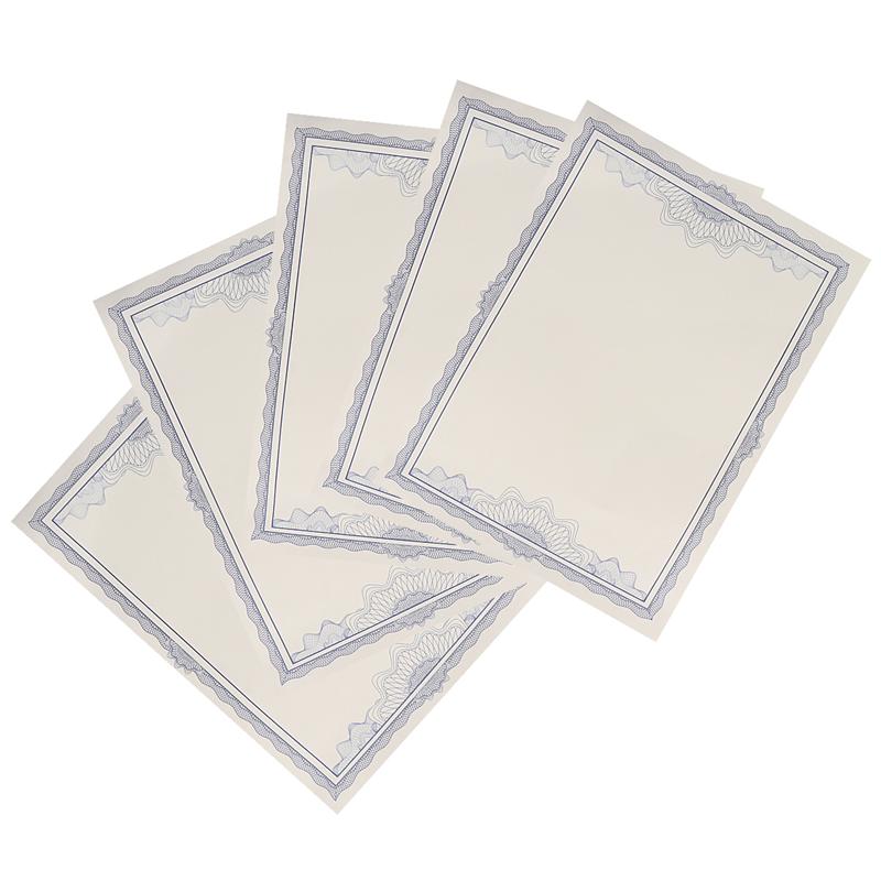 1 Set 5Pcs Certificate Paper Blank Paper Core Certificate Core 12K Blue Border Inner Sheet