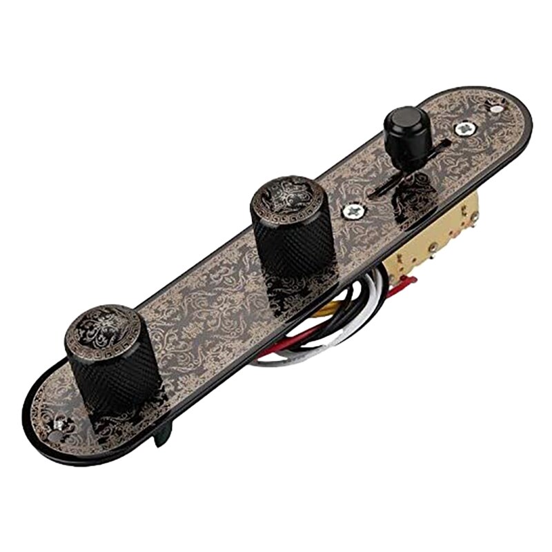 AD-3 Way Switch Loaded Guitar Control Plate for Telecaster Guitar Black: Default Title