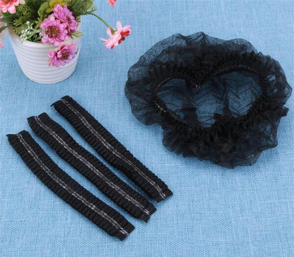 5 pcs Non-woven Double Elastic Disposable Dust Hat Women Men Shower Caps For Spa Hair Cap Salon Bathroom Barbershop Hotel: 1