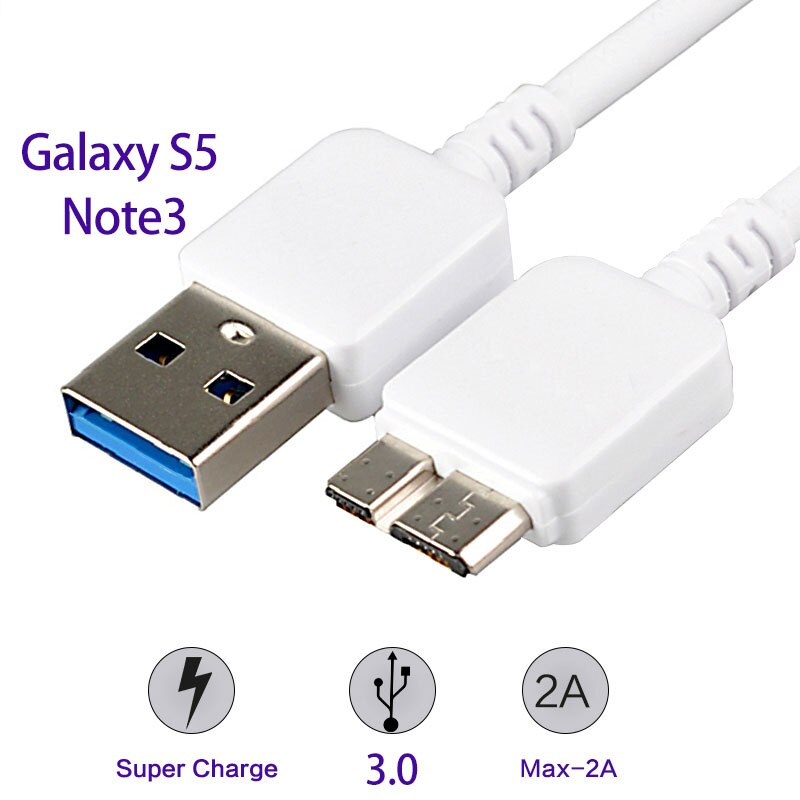 Cargador USB para teléfono móvil Samsung Galaxy S5, Cable de carga de sincronización de datos, 5V, 2A, 3 pies, Micro USB 3,0, para Note 3, I9600