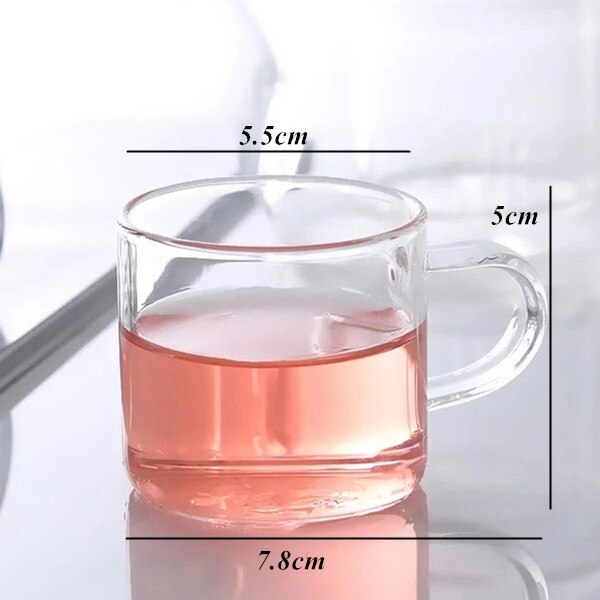6Pcs/Set Transparent Drinking Water Cup Heat Resistant Double Wall Layer Tea Cup Office Small Flower Teacups Drinkware: 6pcs 100ml