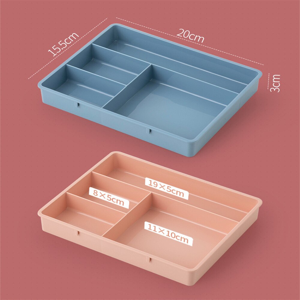 Plastic Stationery Divide Drawer Organizers Desk Storage Box Jewelry Makeup Case Lipstick Cotton Lipstick Sundries Container
