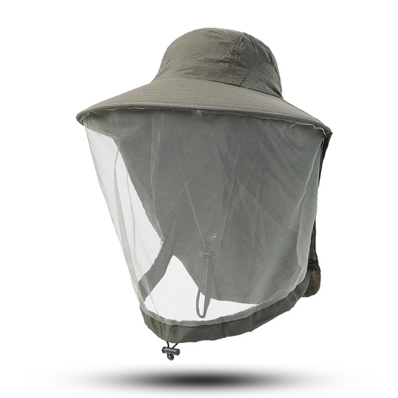 Outdoor Fishing Cap Anti Mosquito Insect Hat Fishing Hat Bug Mesh Head Net Face Protector Camping Hats Fishing Cap