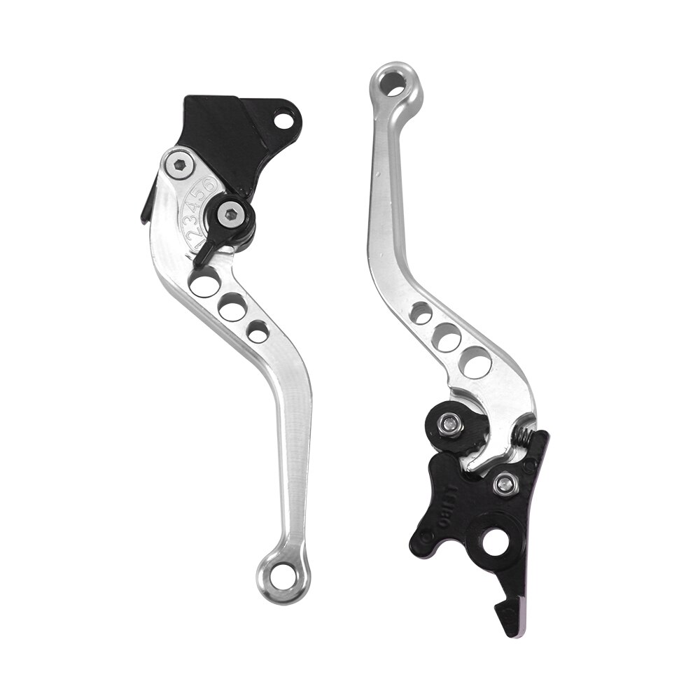 2 uds. De manija de freno de motocicleta, manija de palanca de freno de embrague de aleación CNC para motocicleta, ajuste de para modificación de motocicleta: Plata