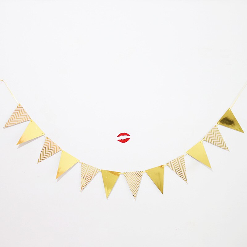 Happy Birthday Gold Glitter Paper Letter star Banner Hanging Flags for Birthday Party Festival Decorations: 5