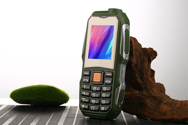 Mini Rugged Mobile Cell Phones Dual SIM Cards FM MP3 MP4 Russian Keybord Big Button Big Sound Phone Calculator Flashlight: add 4G TF card / Green