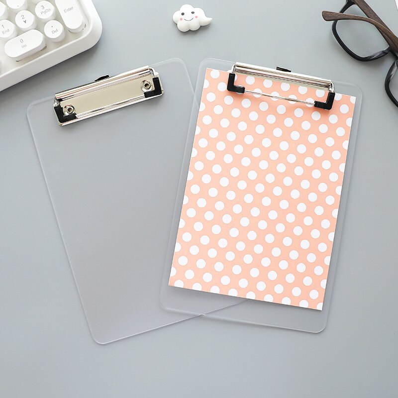 1 Piece Transparent Clip File Folder A5/A4 for Students Exam Paper Organizer Writing Pad School Supplies