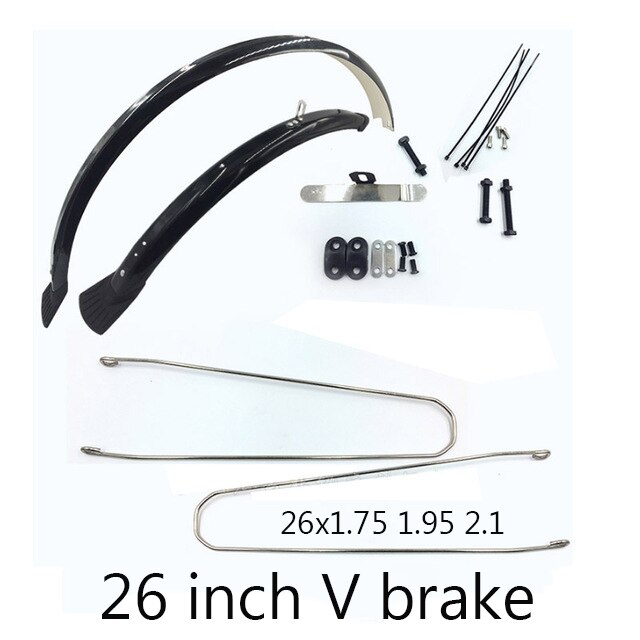 Garde-boue de vélo 26 27.5 pouces 29 pouces, ailes de vélo vtt, garde-boue avant et arrière: 26 V brake
