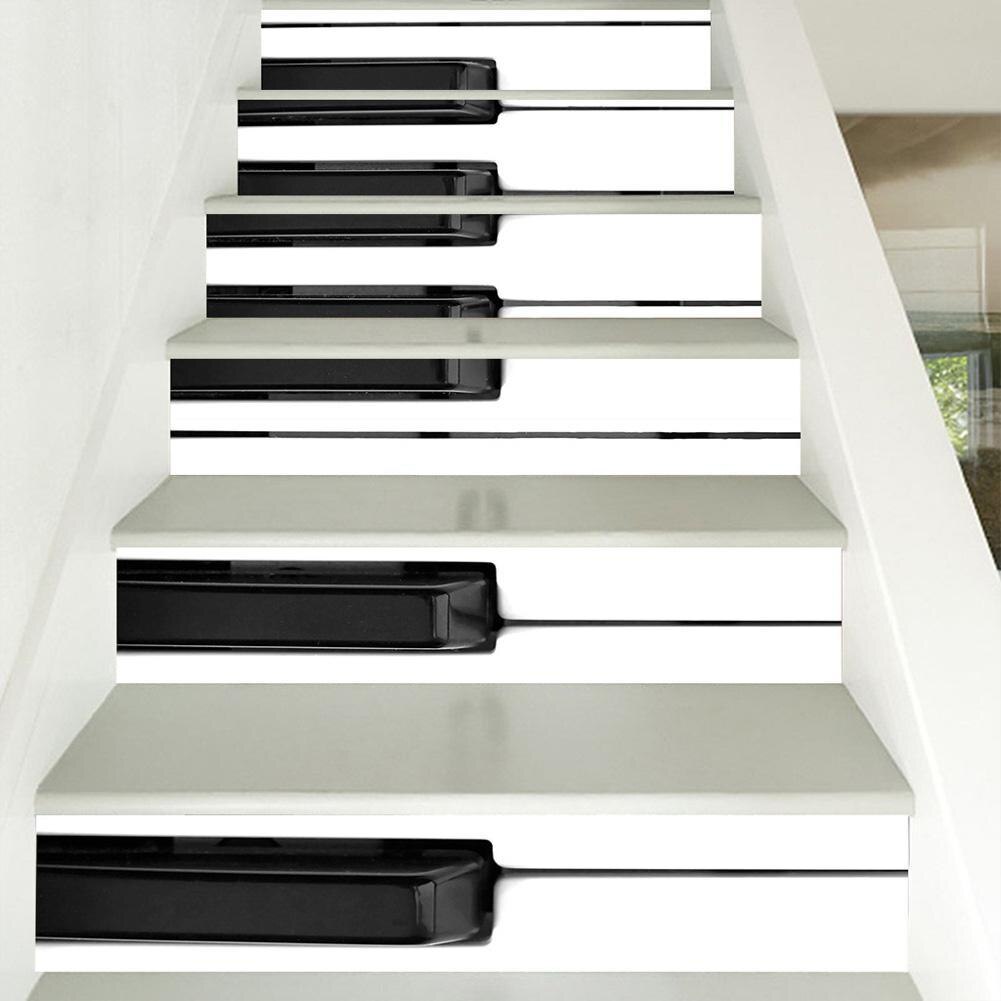 Autocollants pour escaliers, Simulation 3D, clés de Piano, autocollants pour monter les escaliers, décor de maison