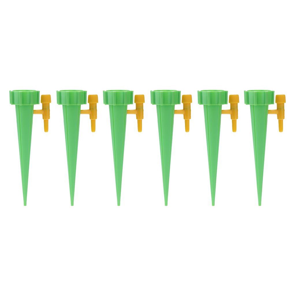 Automatic Drip Irrigation System Self Watering Spike for Flower Plants Greenhouse Garden Adjustable Auto Water Dripper Device: Green 6PCS