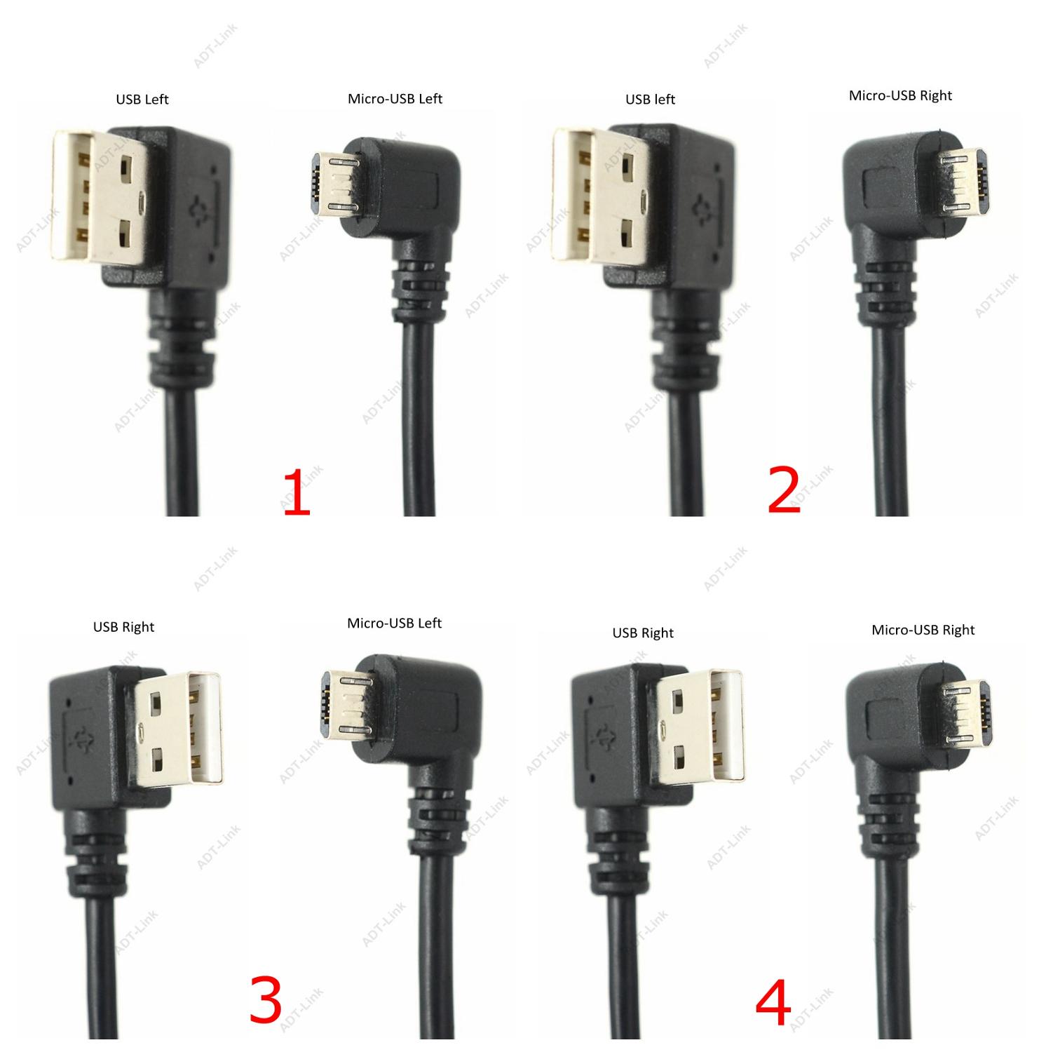 25CM korte 90 Graden Links Haaks USB 2.0 A male naar Micro USB B Male Kabel Rechts Links hoek Data Sync en Opladen Extender