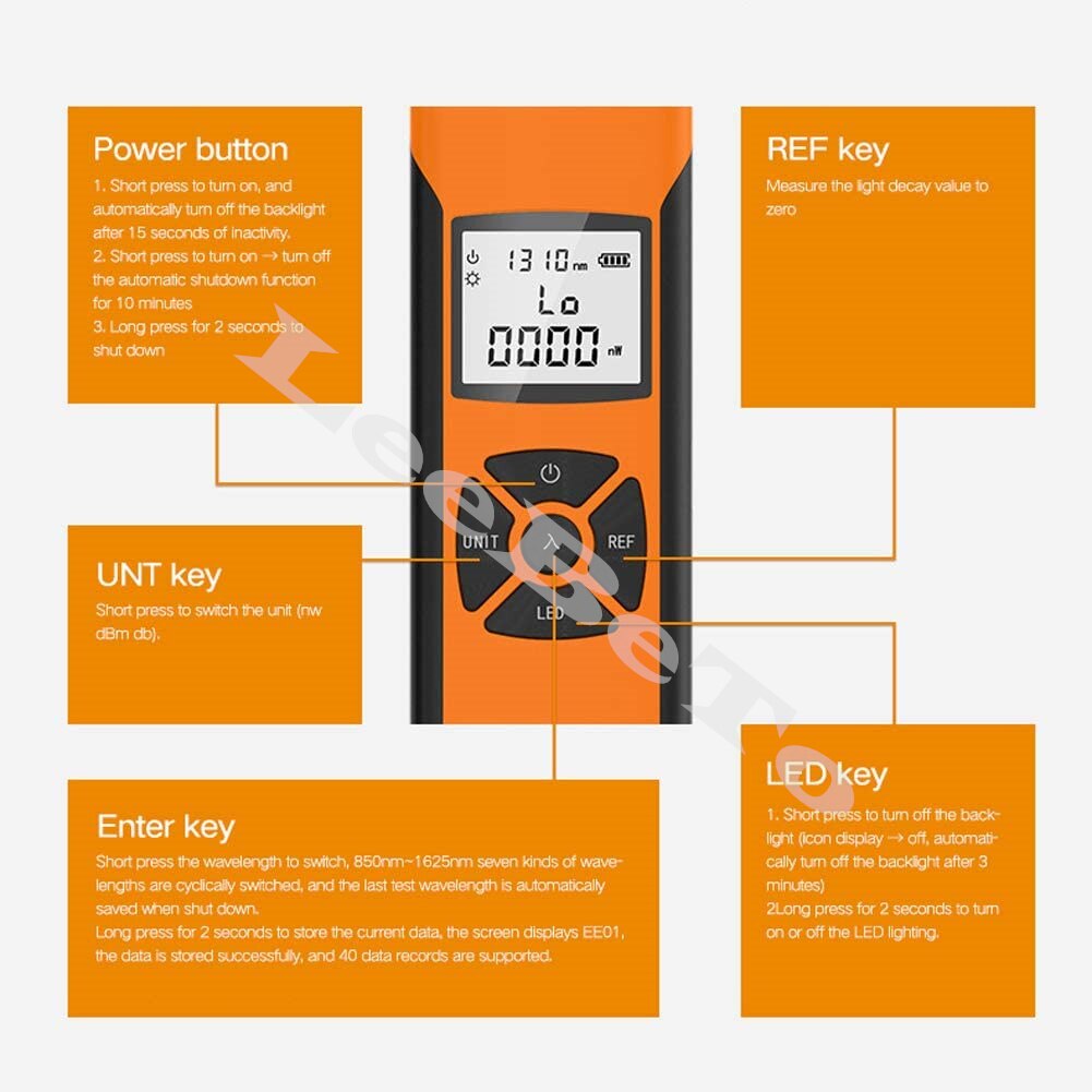 G10 Optical Power Meter with 5-30Mw Visual Fault Locator Fiber Optic Power Meter With Flash Light OPM Fiber Optic Red Light Pen