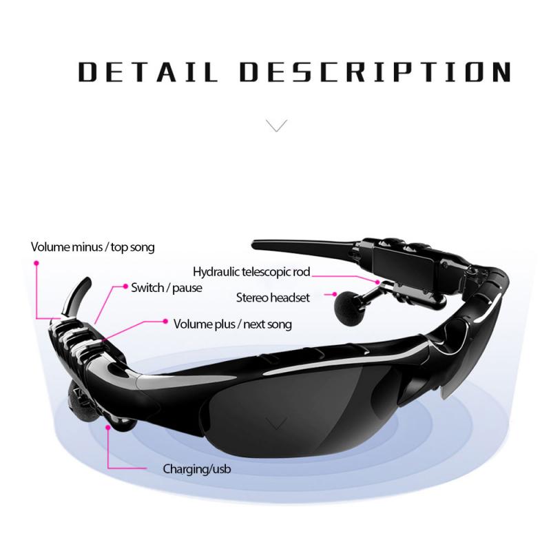 Bluetooth Headset Sunglasses Sport Stereo Wireless Bluetooth 5.0 Headset Telephone Driving Sunglasses mp3 Riding Eyes Glasses