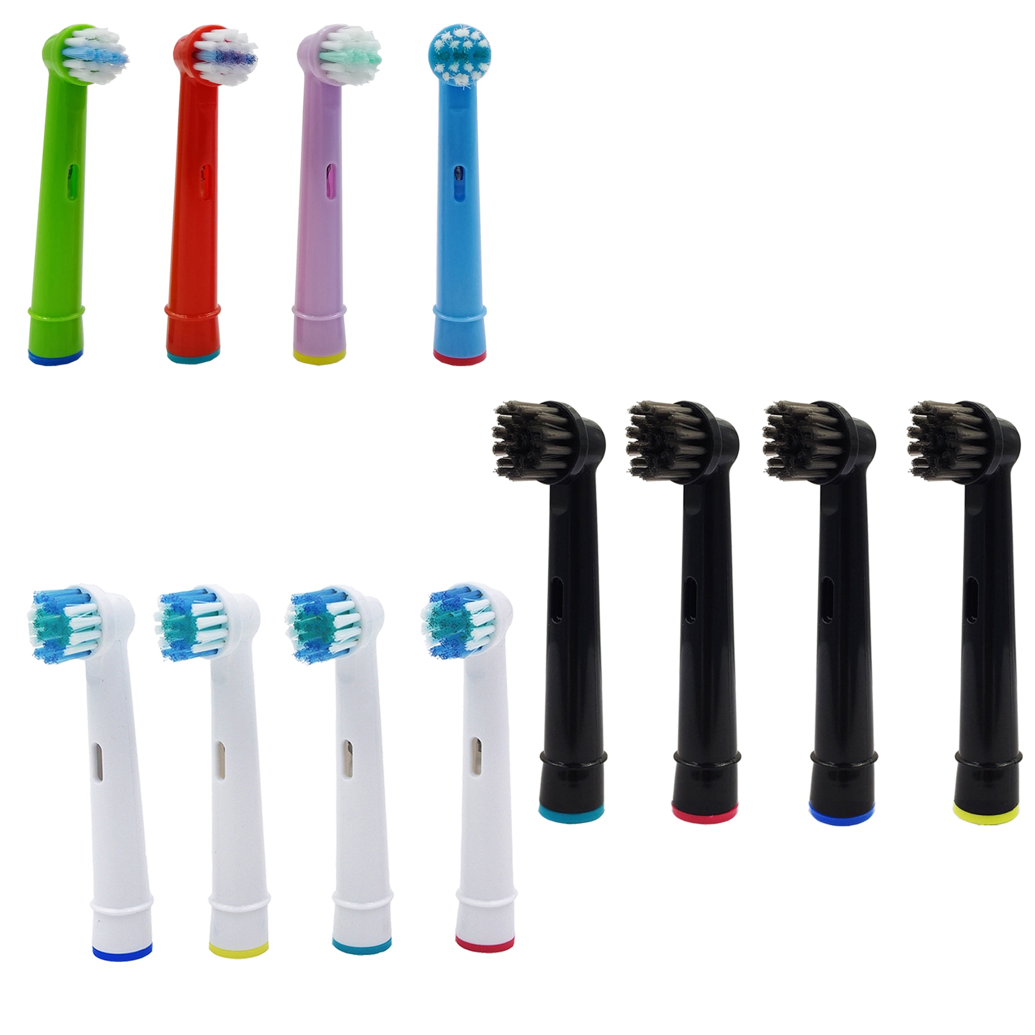 12x Bamboe Houtskool + Kinderen + Precision Clean Opzetborstels Voor Oral B Elektrische Tandenborstel Voor Rotary Elektrische Tandenborstel Vervangbare