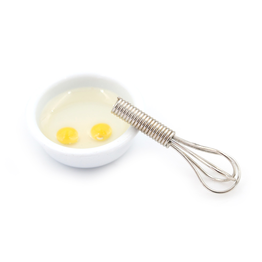 1:12 Scale Dollhouse Miniature Accessories Egg Whisk & Bowl Simulation for Doll House Decor Kitchen Food Furniture Toys