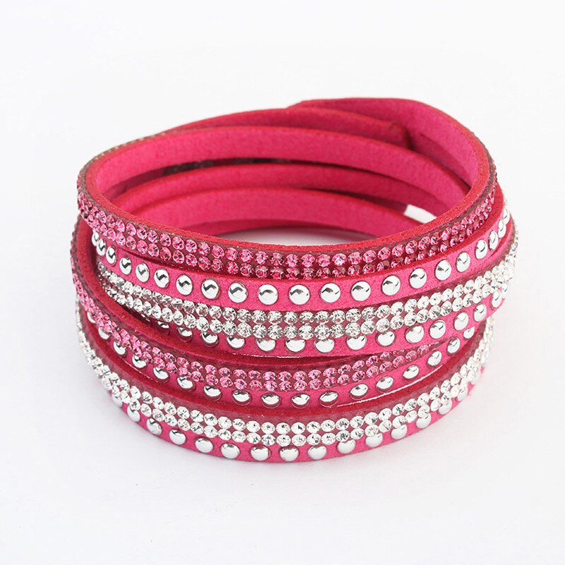 F&U Famous Brand Bracelets Crystal Rivet Multilayers Bracelets Little Swan Brand Different Color Bracelets for Women