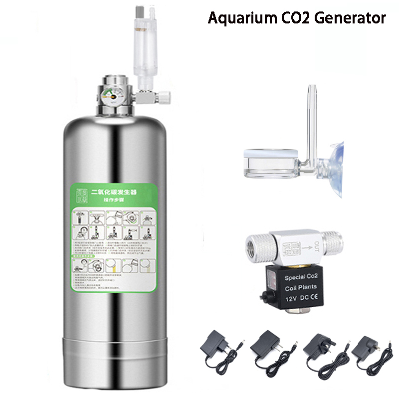 Aquarium CO2 Generator systeem Kit RVS CO2 Cilinder Generator Systeem Kooldioxide Reactor Kit Voor Plant Vis