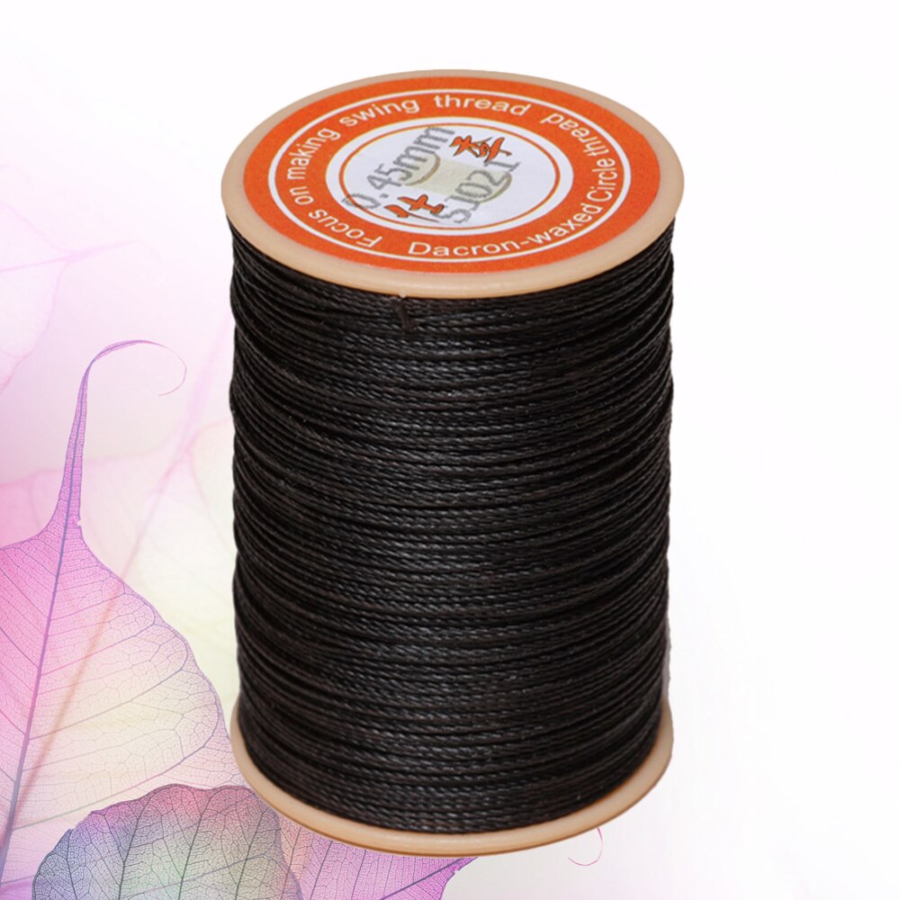 1PC 0.45mm Round Waxed Thread Leather Sewing Thread Hand Stitching Thread for Craft DIY (White): Deep coffee - 021