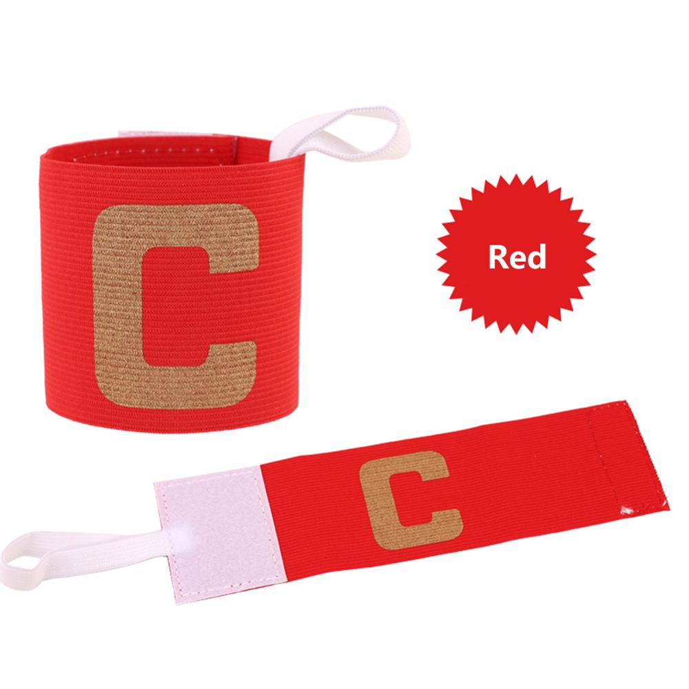 Durable Armband Multi-function Delicate Texture Kids Adjustable Soccer Football Captain Arm Band Leader Competition Armband: Red