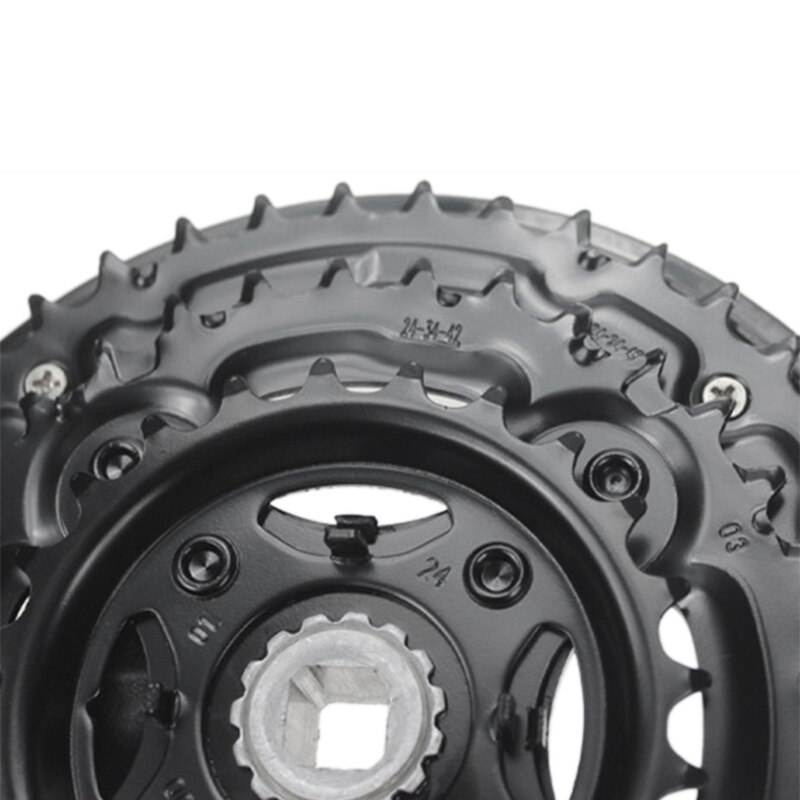 PROWHEEL 21/24-Speed Mountain Bike Aluminum Alloy Shift Crankset 28/38/48T 170mm Hollow Sprocket Bike Crankset