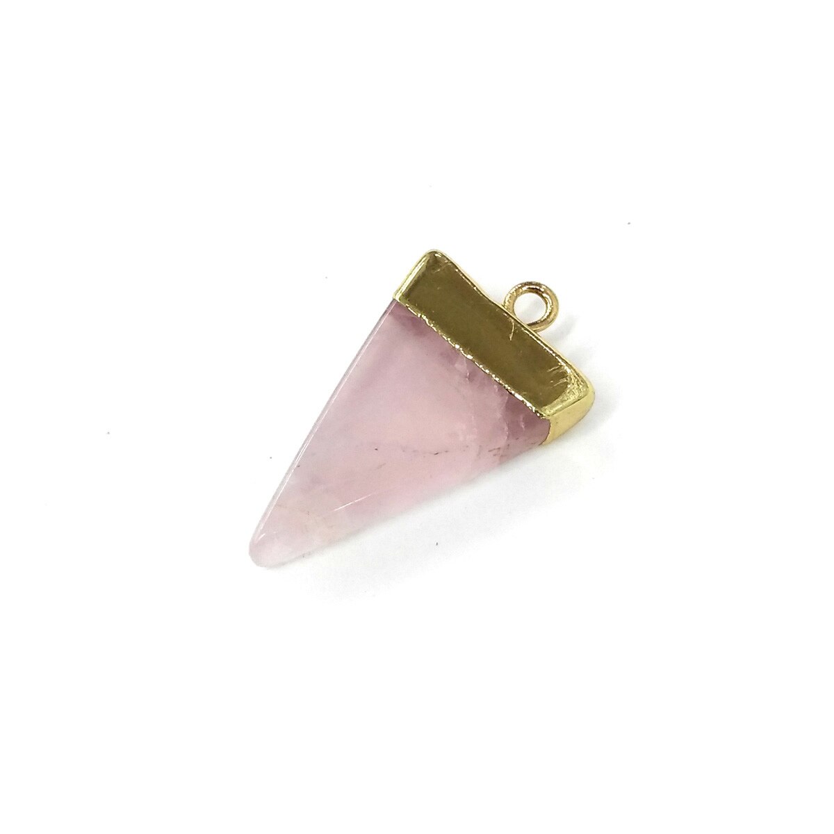 Natürliche Stein Rose quartzs Anhänger Dreieck bilden Suspension Anhänger für Schmuck Machen Diy halskette zubehör: 2