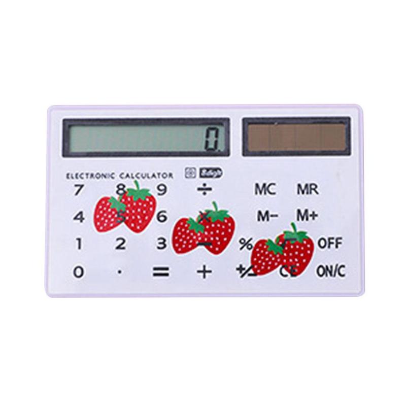 Słodki materiały piśmienne karta przenośny kalkulator mini Handheld ultra-chudy karta kalkulator słoneczny moc mały szczupły kieszeń kalkulator