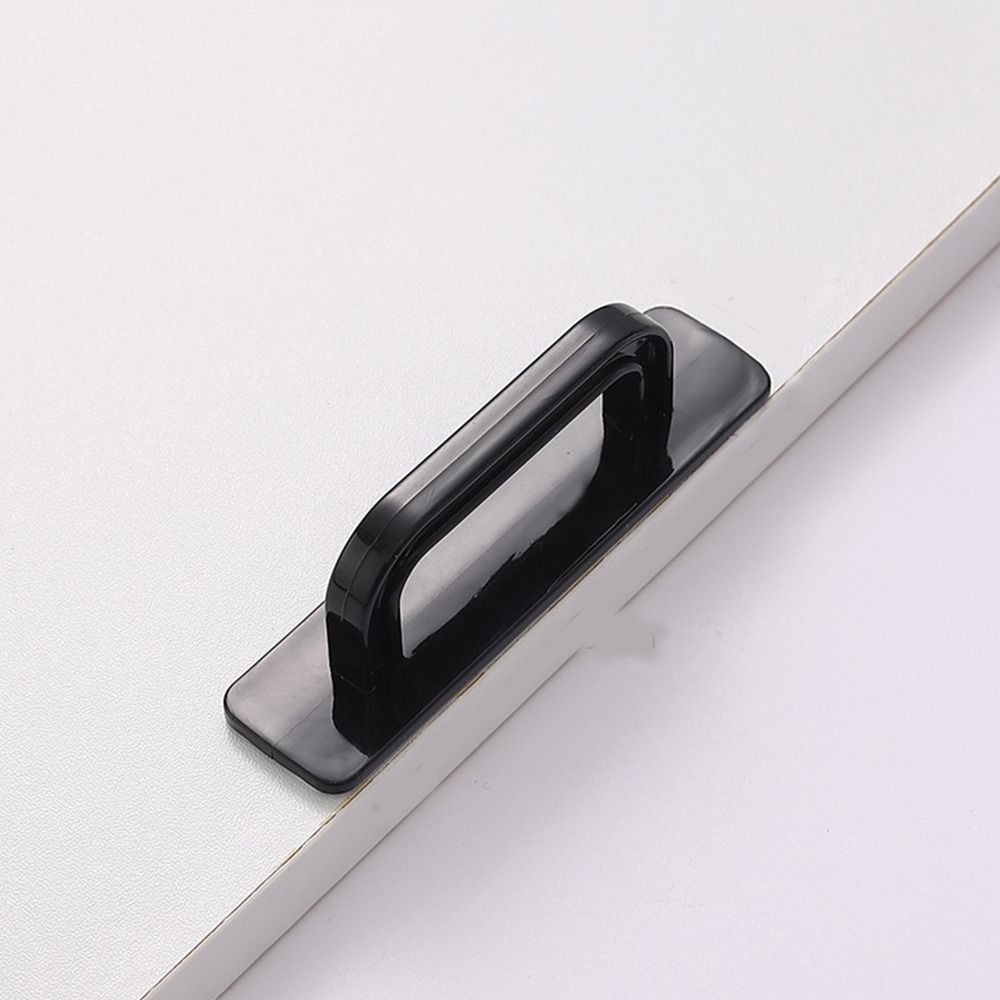 Knobs Door Handle No punching Surface Mounted Door Pull Self-adhesive Push-pull Cabinet Handle Drawer: WHITE