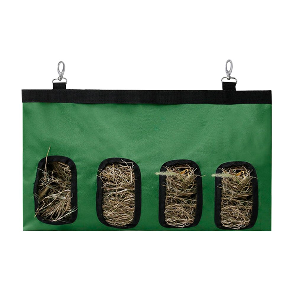 Hooi Zak Opknoping Pouch Feeder Zak Houder Met 4 Gaten Draagbare 600D Oxford Doek Kleine Dieren Levert Voeden Dispenser: Green