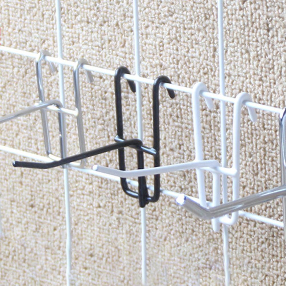 10Pcs Mesh Panel Hooks Stable Reusable Smooth Edge Hangers Metal Hooks