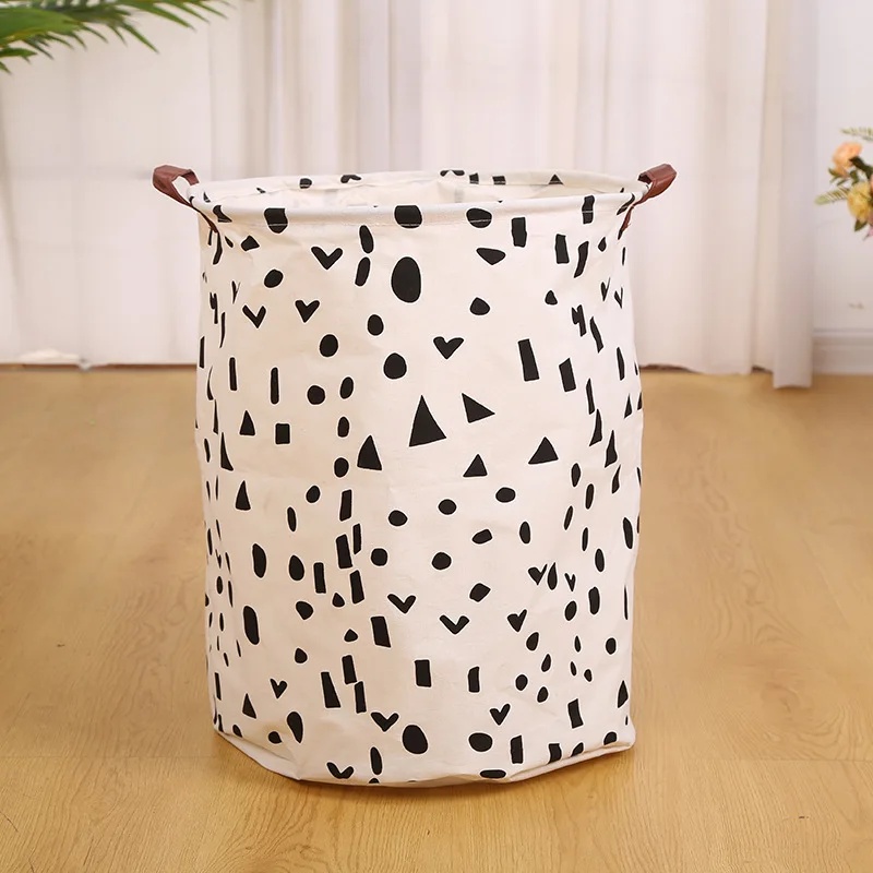 Foldable Cotton Linen Laundry Basket Bathroom Dirty Clothes Hamper Toy Storage Bag Home Organizer Foldable Fabric Hamper: army green