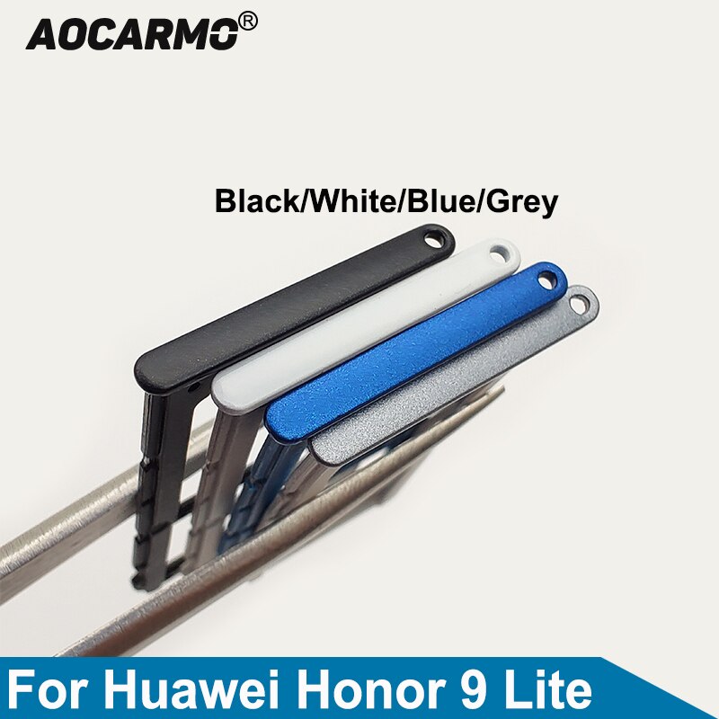 Aocarmo czarny/niebieski/szary/biały dla Huawei Honor 9 Lite SD uchwyt MicroSD Nano gniazdo karty Sim