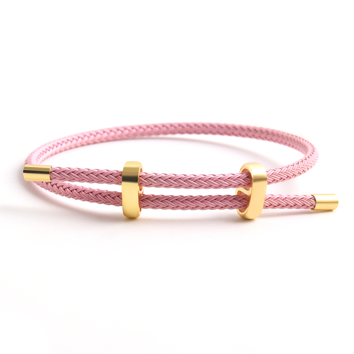 BenS fil corde Bracelet pour femmes coloré à la main bricolage hommes Bracelets réglable corde Bracelet bijoux B13: Couleur or