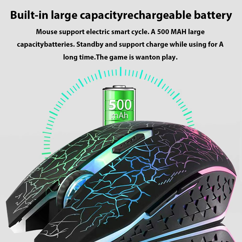 2,4 G Bluetooth Drahtlose Maus Wiederaufladbare 7 Farben RGB LED Hintergrundbeleuchtung Gaming Maus Ergonomische Mäuse für Gamer Computer Laptop iPad