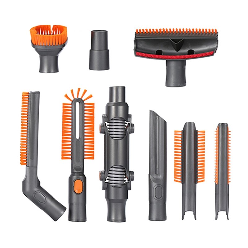 Accessoires pour balayeuse, lot de 9 pièces d'aspirateur à tête d'aspiration plate de 32mm pour Karcher VC4, tête de brosse d'aspirateur: Default Title