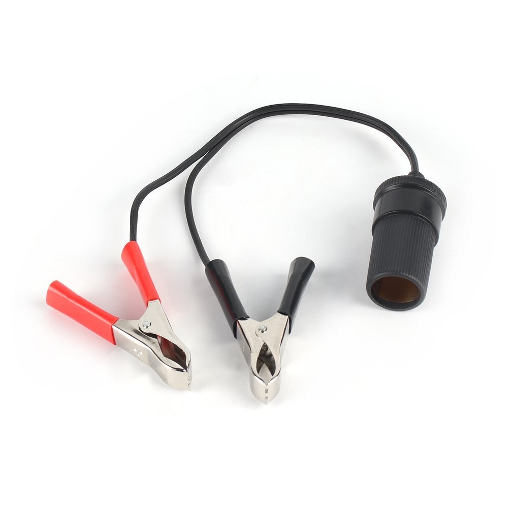 Universal 12V Car Auxiliary Cigarette Lighter Socket Connector Battery Crocodile Clips Power Adapter Extension Cord
