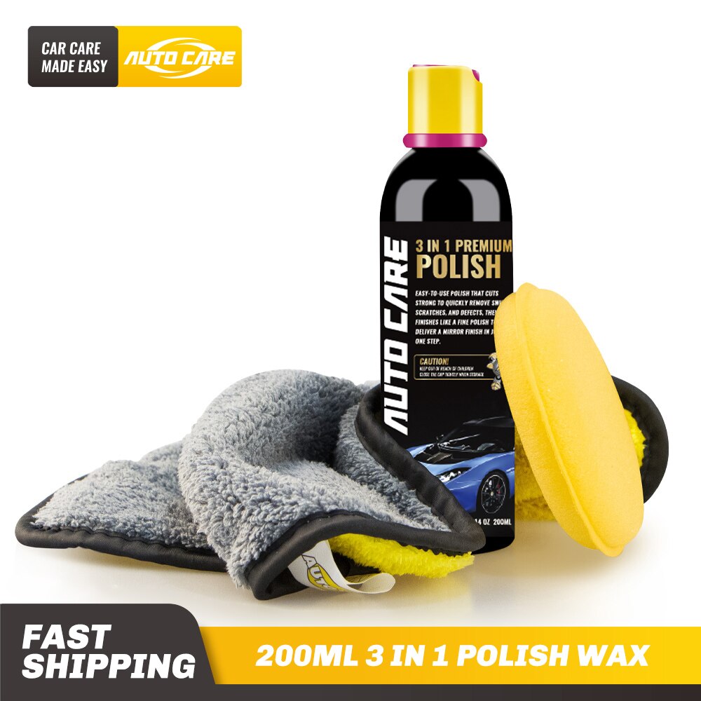 200ml bil voks polish voks ridsefjerner 3 in 1 et-trins carnauba voks maling pleje slibeblanding voks polering reparationssæt