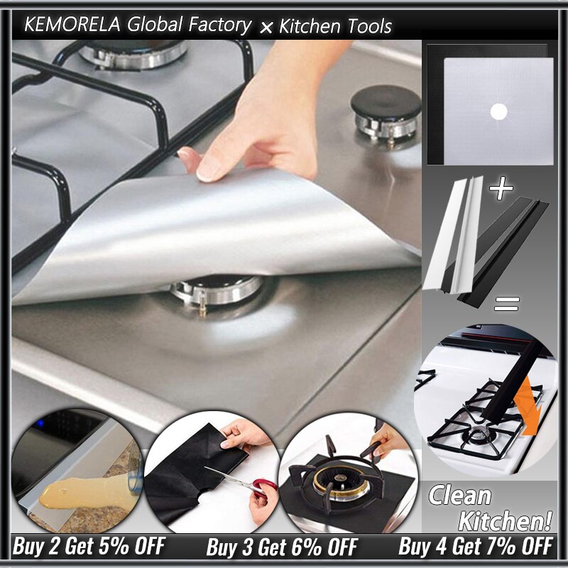 Stove Protector 1/4Pcs Cover Liner Gas Stove Protector Gas Stove Stovetop Burner Protector Kitchen Accessories Mat Cooker Cover