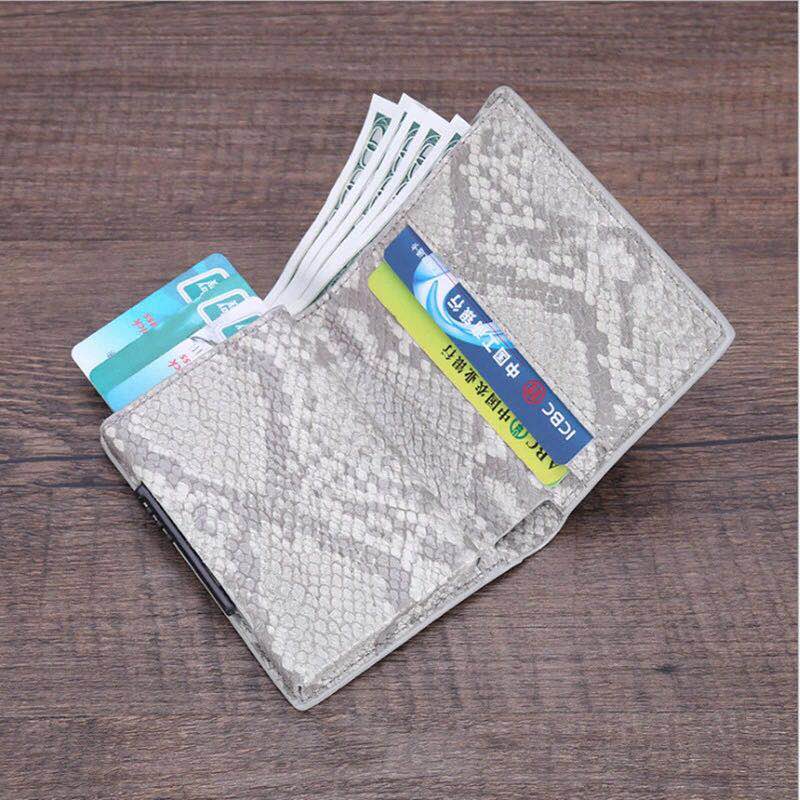 tarjetero delgado de aluminio para hombre y mujer, billetera de Metal para portadores de tarjetas, paquete de tarjetas de identificación, Protector RFID