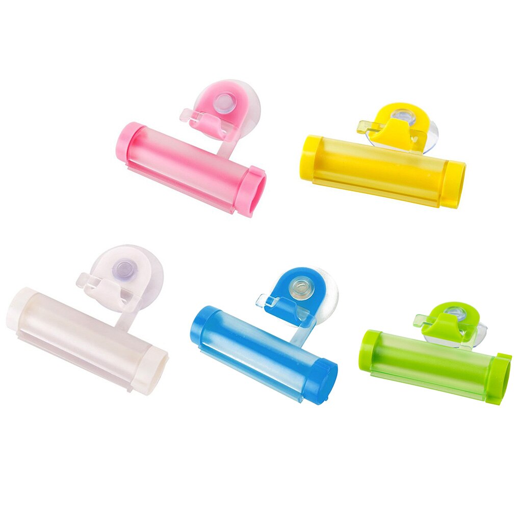 Multi-Function Sucker Toothpaste Squeezer Wall-Mounted Plastic Rolling Tube Manual Squeezer Facial Cleanser Toothpaste Dispenser