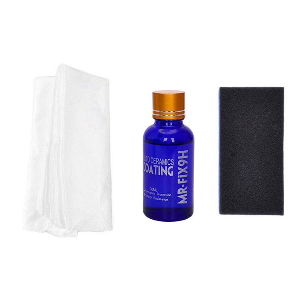 Capa de cerámica líquida para coche 9H 30ml, conjunto de revestimiento de vidrio superhidrofóbico, polisiloxano, Nano materiales, agente de pulido para coche